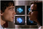 Christopher Gorham and Keegan Connor Tracy stare longingly into each other's eyes, pining for UPN to air the final four episodes.